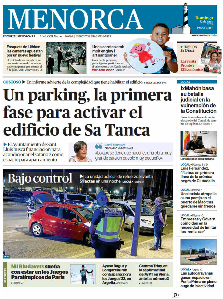 Portada de Menorca - Diario Insular (España)