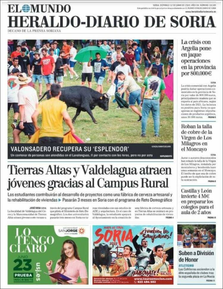 Portada de Diario de Soria (España)