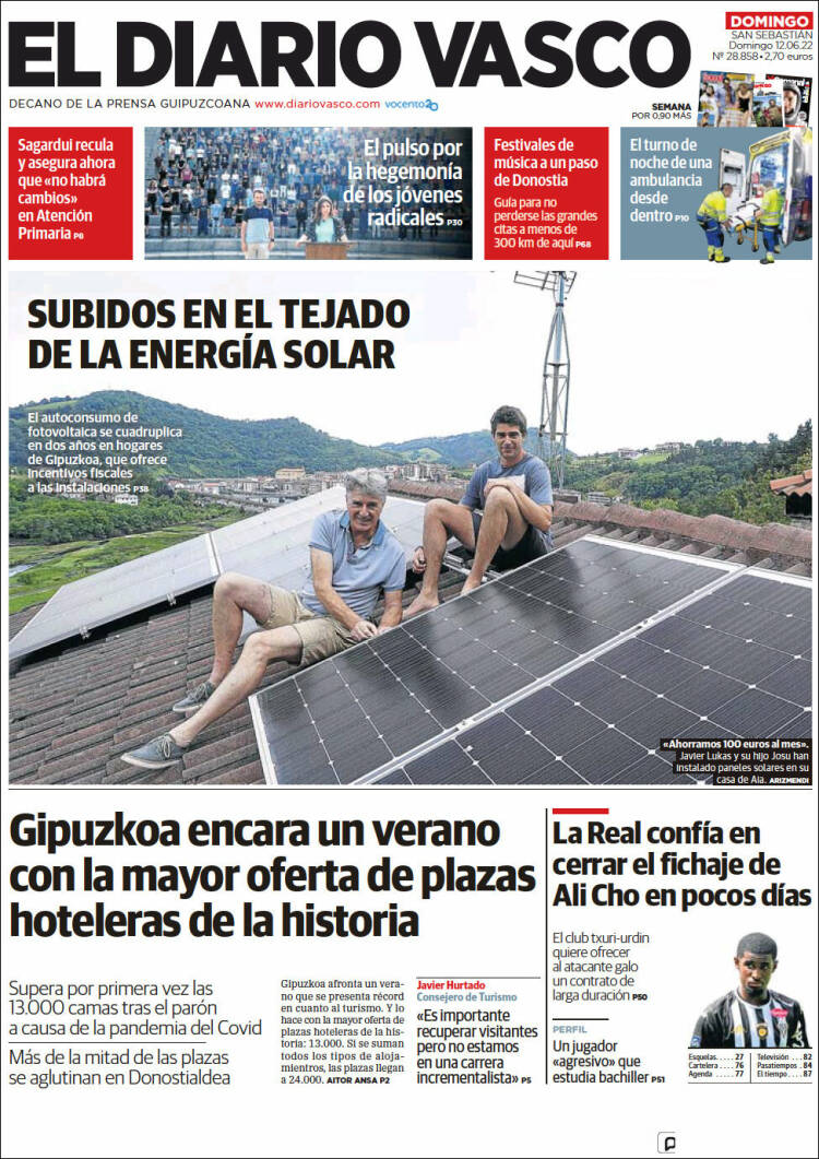 Portada de Diario Vasco (España)