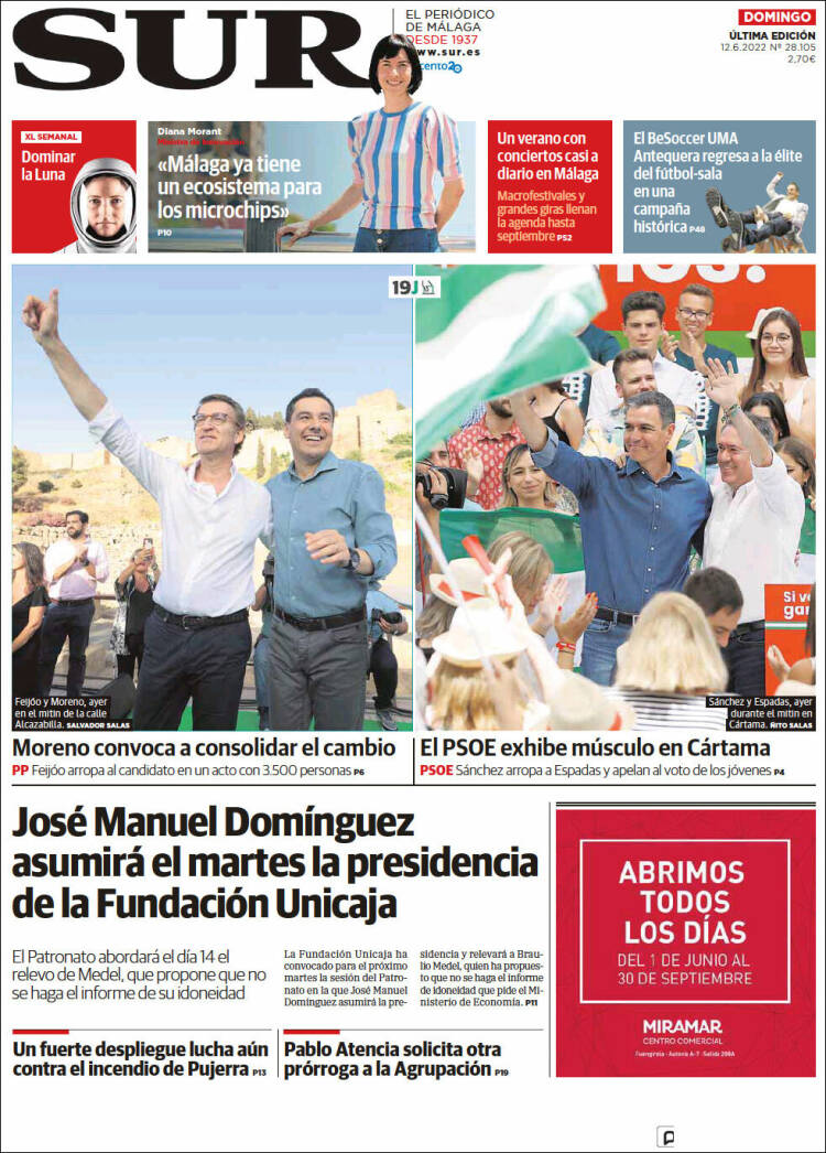 Portada de Diario el Sur (España)