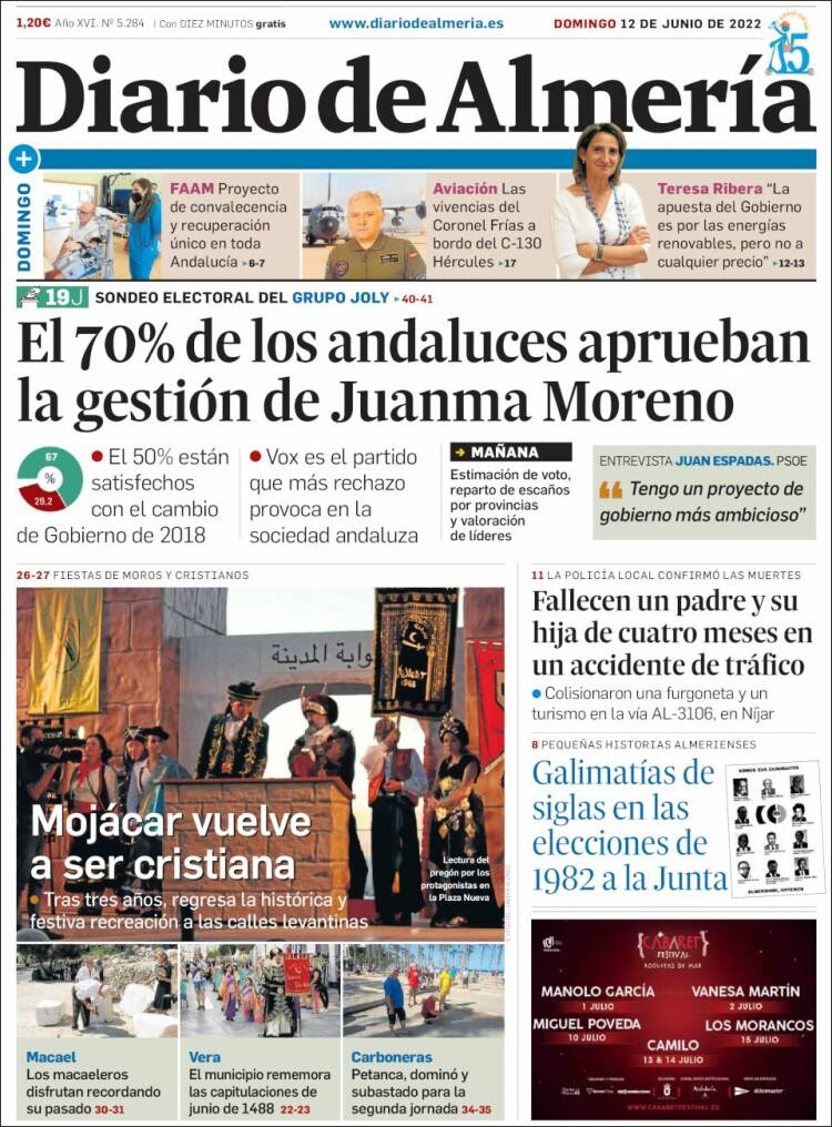 Portada de Diario de Almería (España)