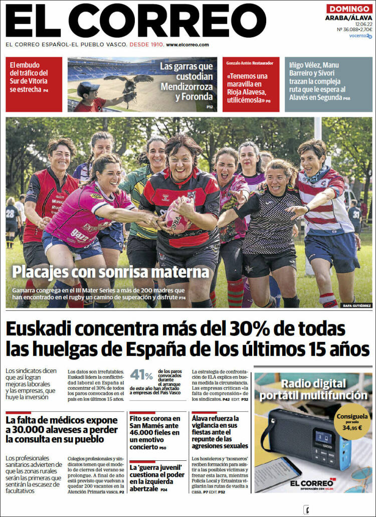 Portada de El Correo - Álava (España)