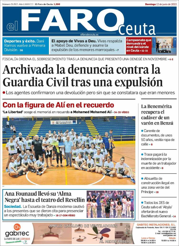 Portada de El Faro de Ceuta (España)
