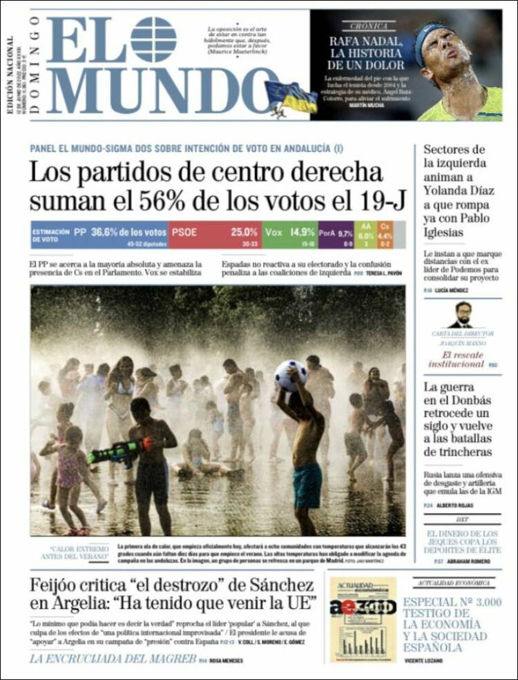 Portada de El Mundo (España)
