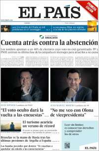 Portada de El País (España)