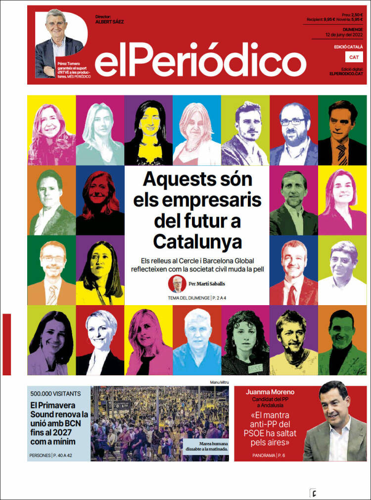 Portada de El Periódico de Catalunya (España)