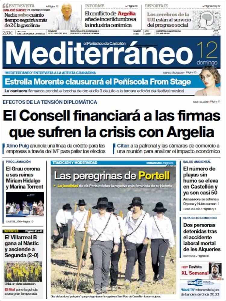 Portada de El Periódico Mediterraneo (España)