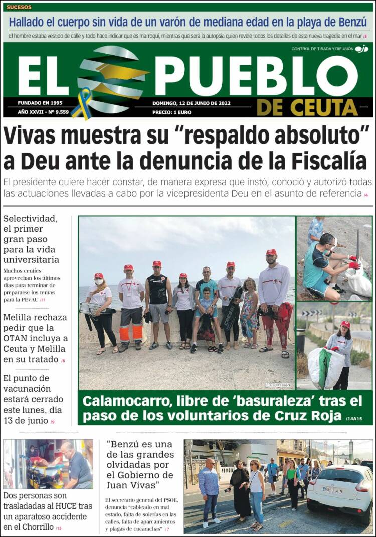 Portada de El Pueblo de Ceuta (España)