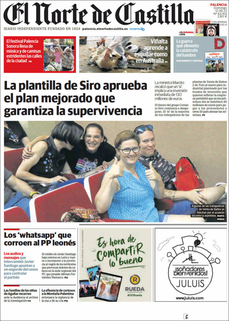 Portada de Norte de Castilla - Palencia (España)