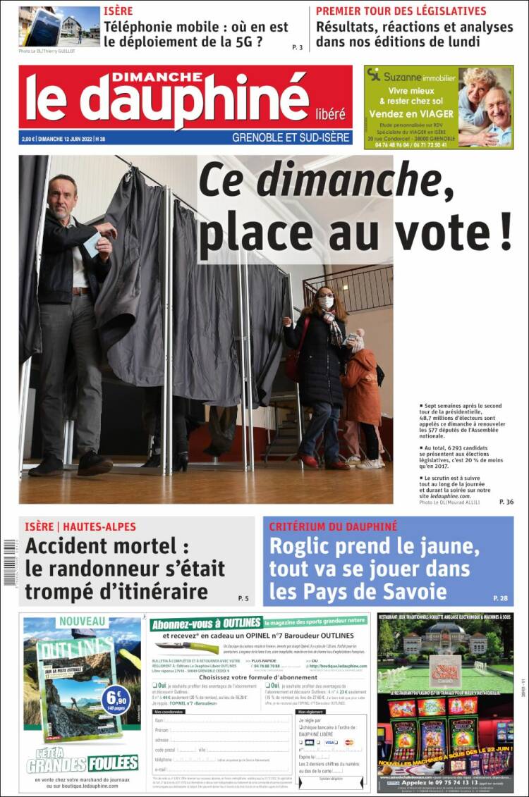 Portada de Le Dauphiné Libéré (France)