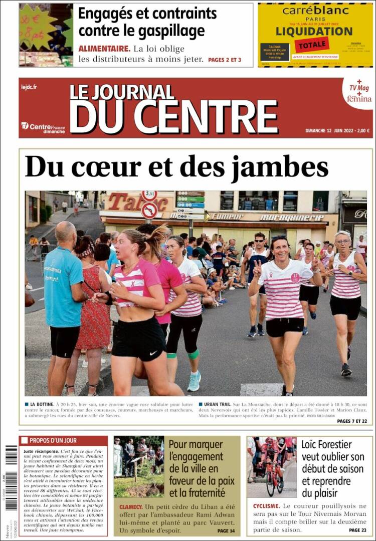 Portada de Le Journal du Centre (France)