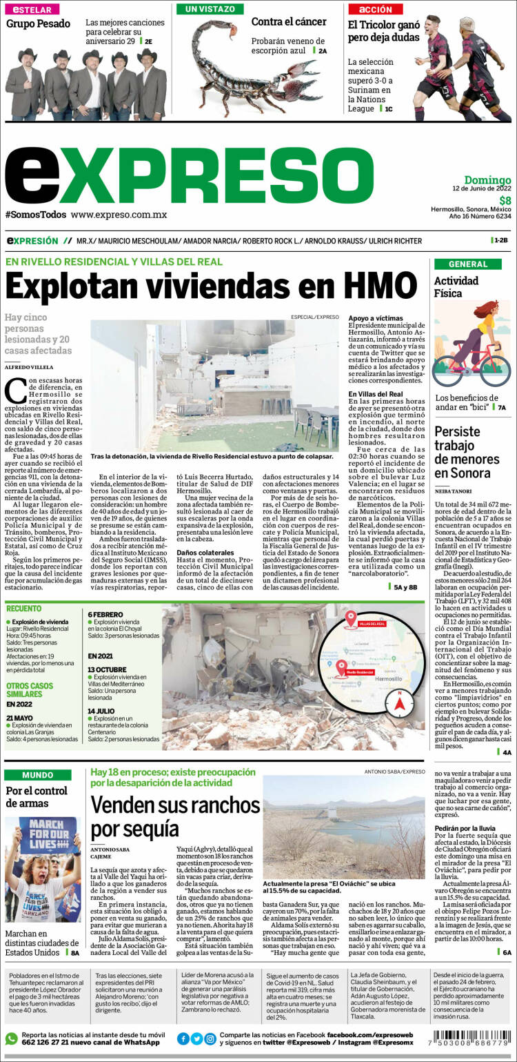 Portada de Expreso (Mexique)