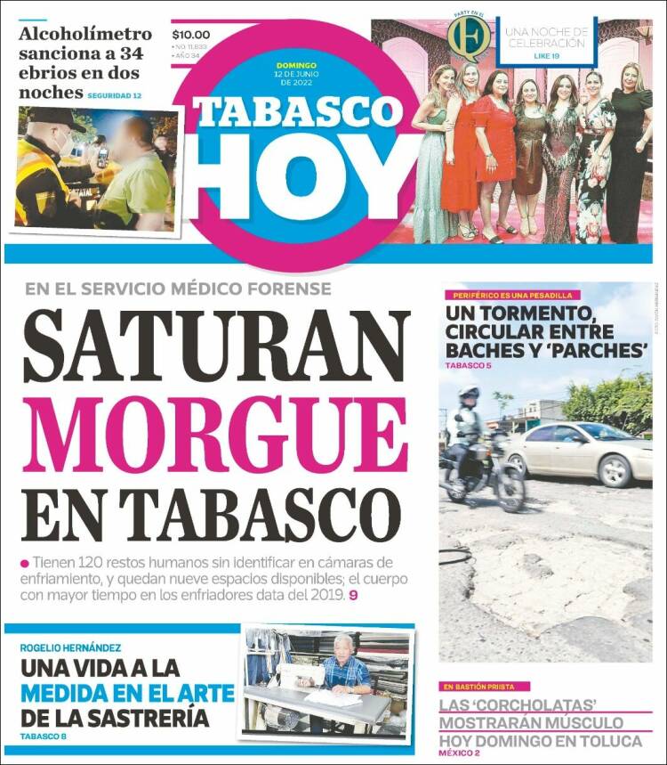 Portada de Tabasco Hoy (Mexique)