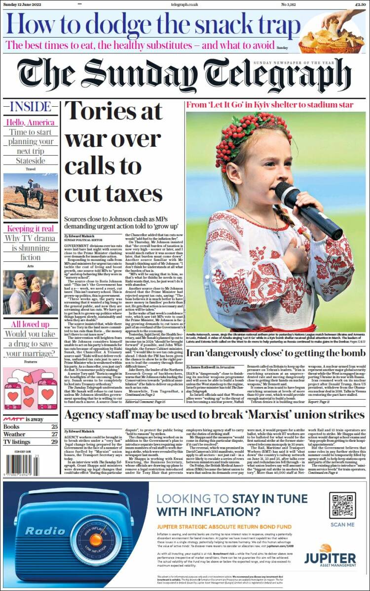 Portada de Daily Telegraph (Royaume-Uni)