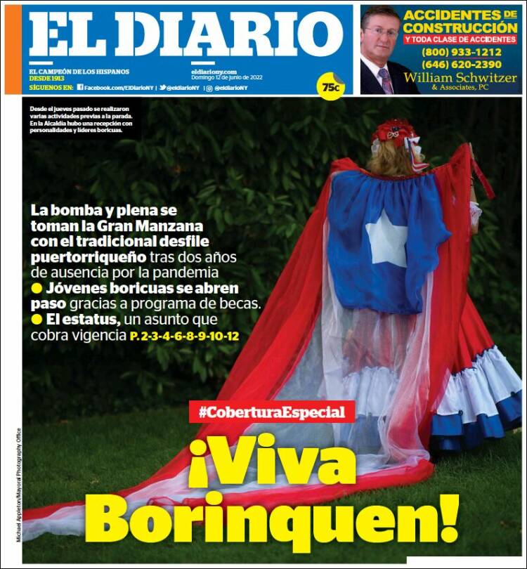 Portada de El Diario NY (USA)