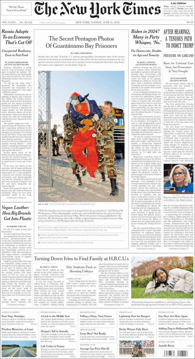 Portada de New York Times (USA)
