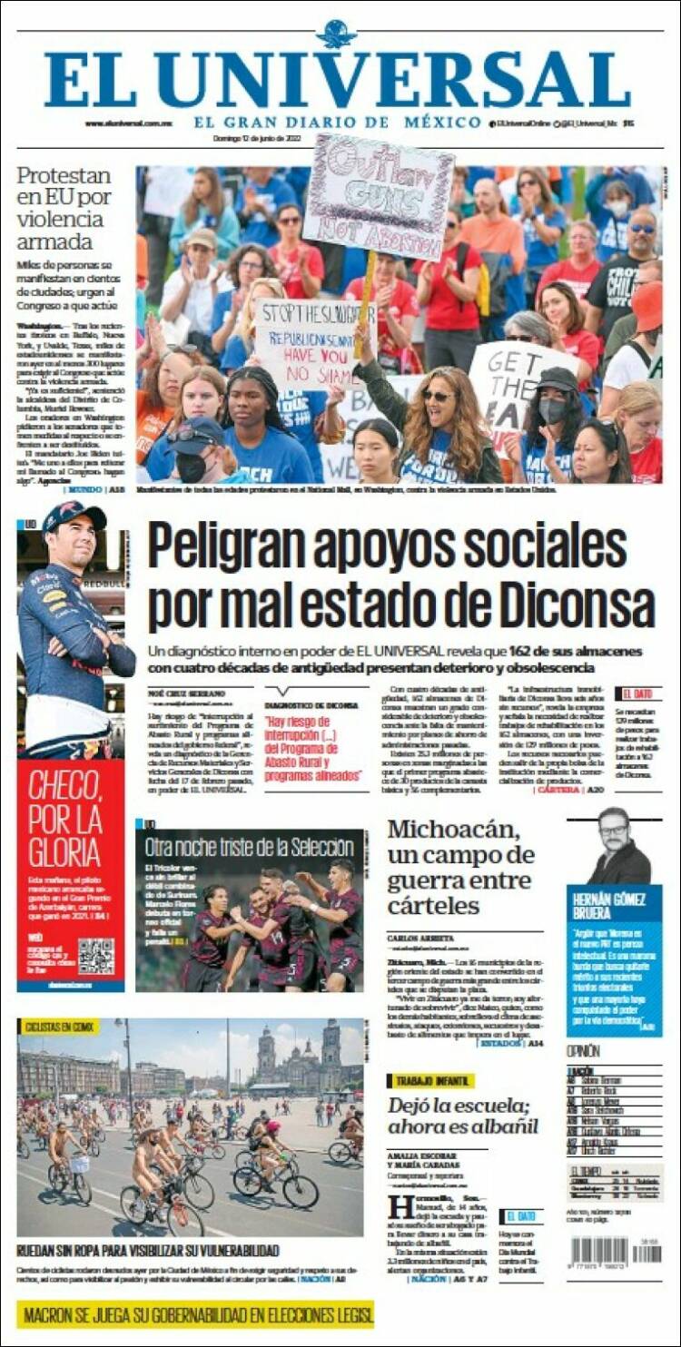 Portada de El Universal (Mexico)