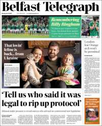 Portada de Belfast Telegraph (United Kingdom)