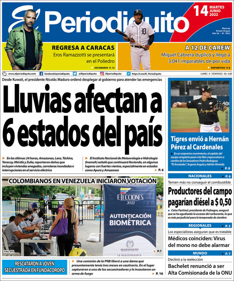 Portada de Periodiquito de Aragua (Venezuela)