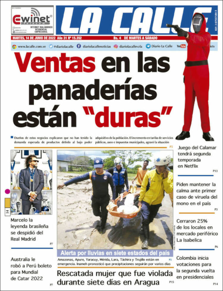 Portada de Diario La Calle (Venezuela)