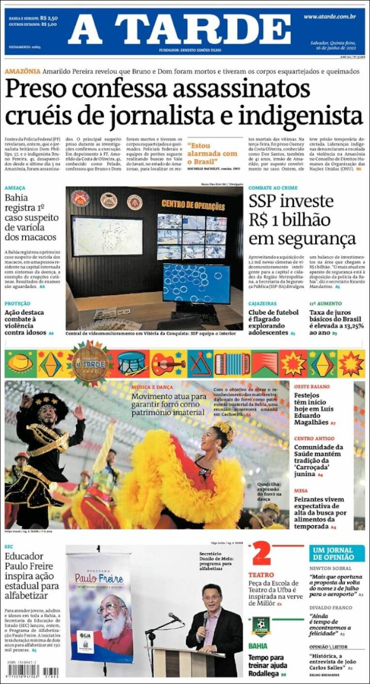 Portada de Diário A Tarde (Brasil)