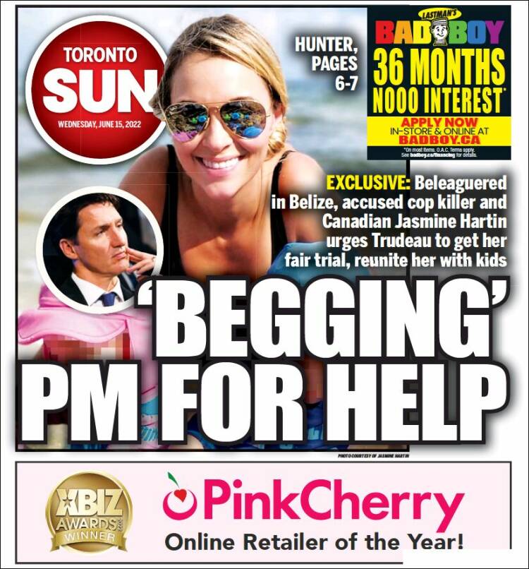 Portada de The Toronto Sun (Canada)