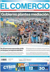 Portada de El Comercio (Équateur)