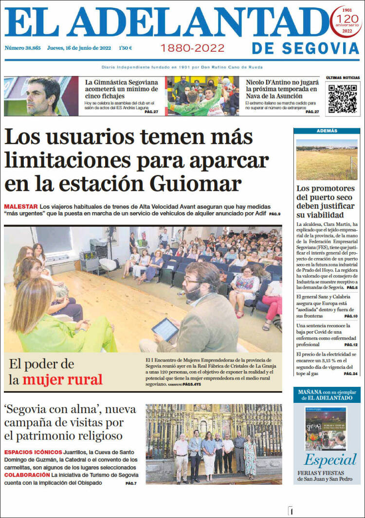 Portada de El Adelantado de Segovia (España)
