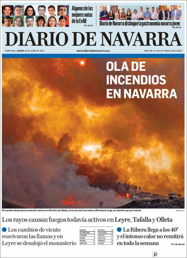 Portada de Diario de Navarra (España)