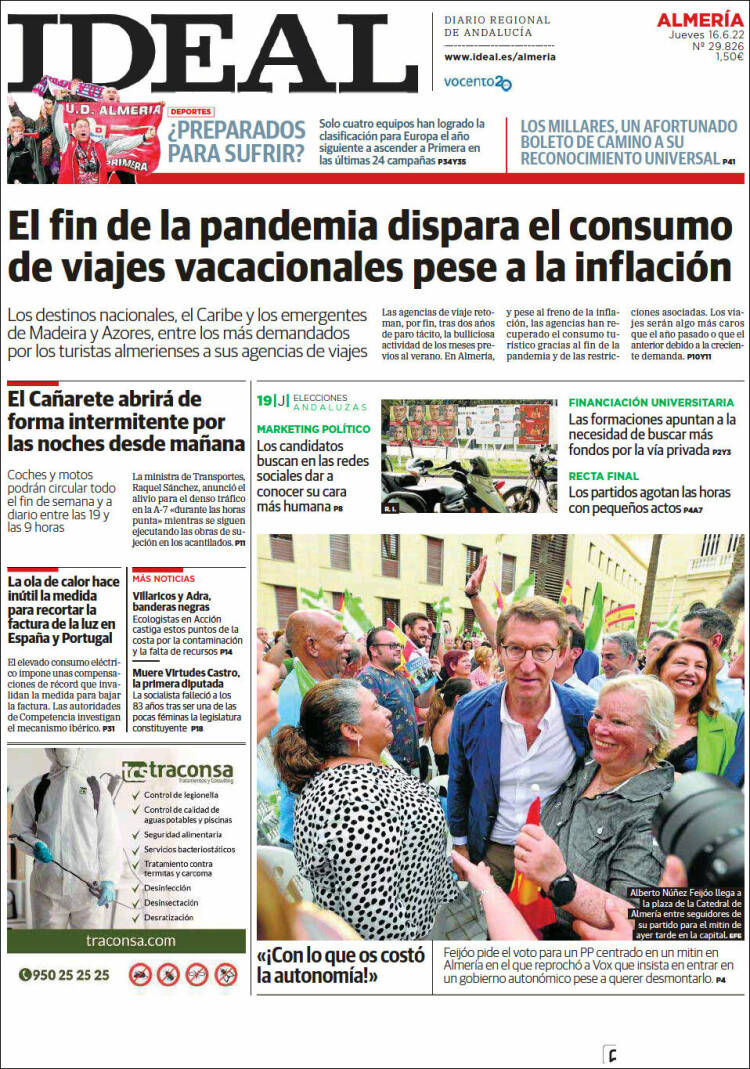 Portada de Ideal Almeria (España)