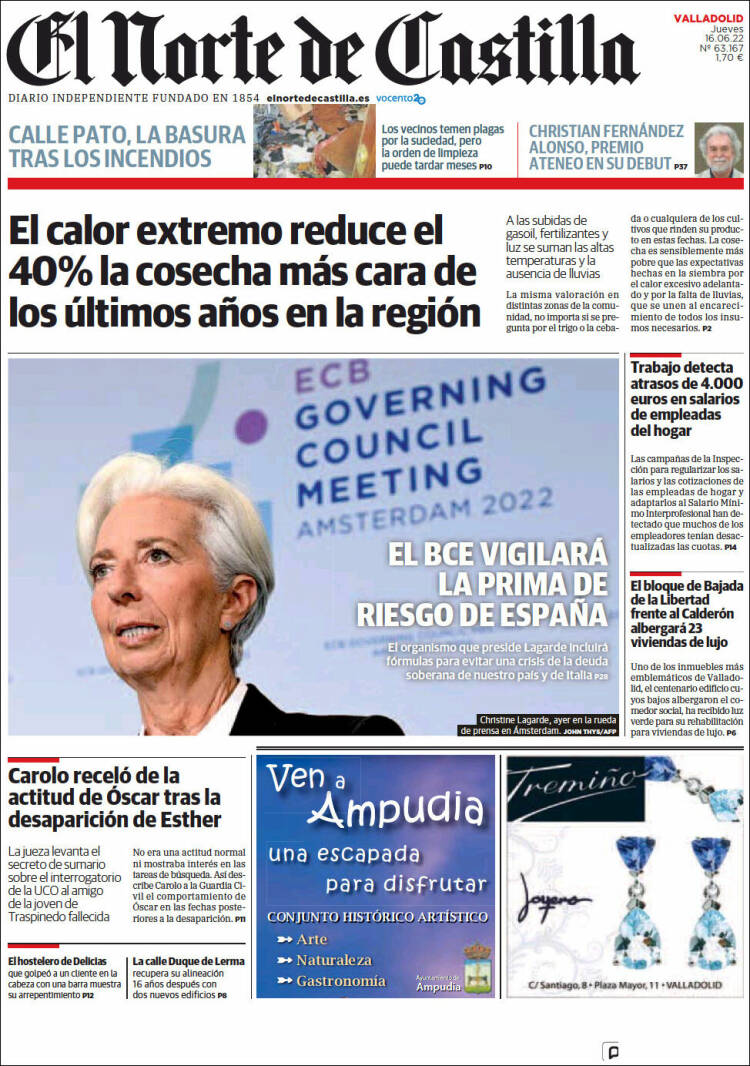 Portada de Norte de Castilla - Valladolid (España)