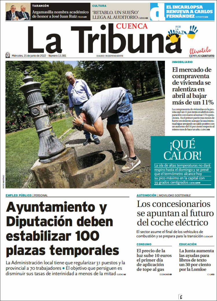 Portada de La Tribuna de Cuenca (España)