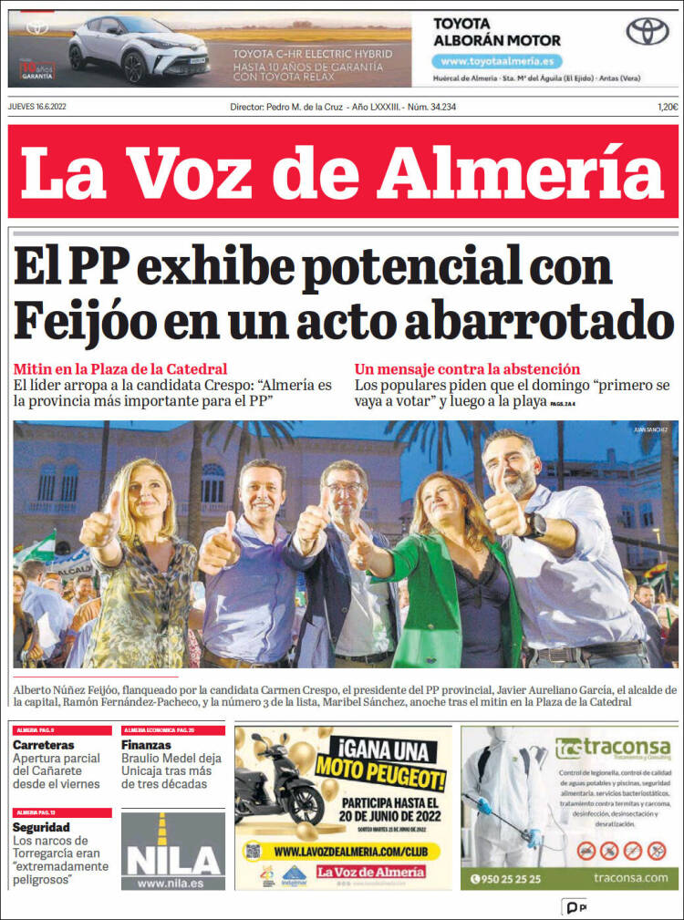 Portada de La Voz de Almería (España)