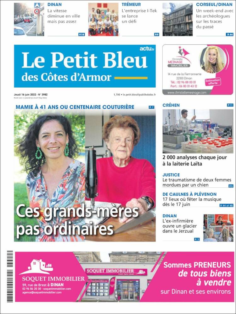 Portada de Le Petit Bleu (Francia)