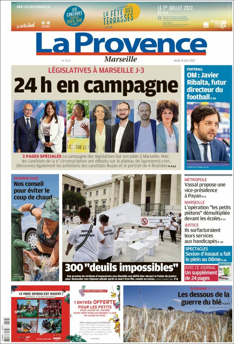 Portada de La Provence (Francia)