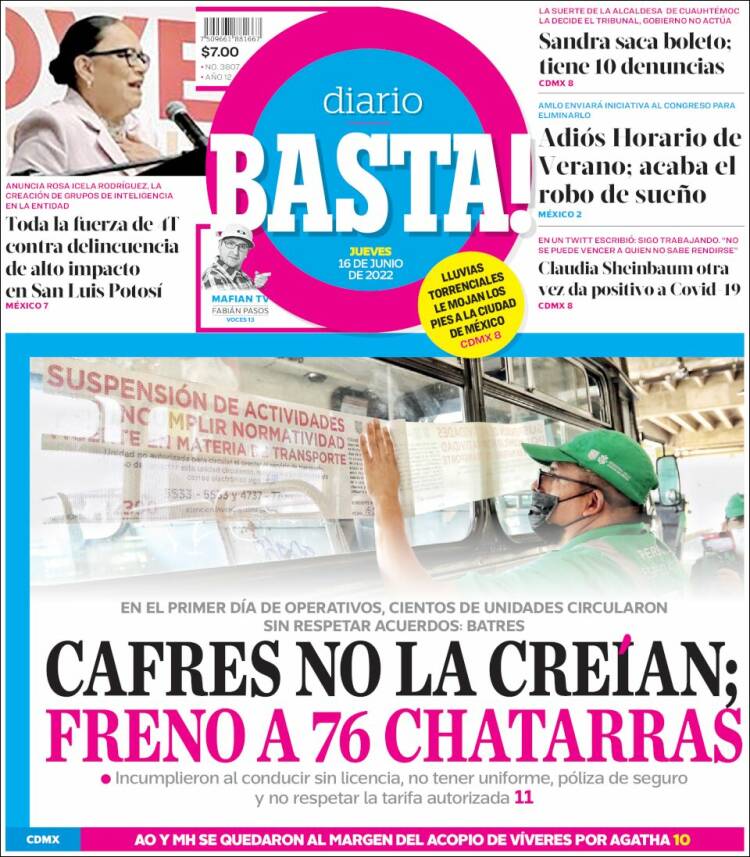 Portada de Diario Basta (M&eacute;xico)