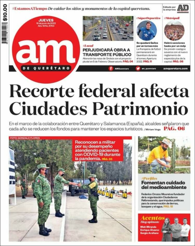 Portada de A.M. Querétaro (M&eacute;xico)