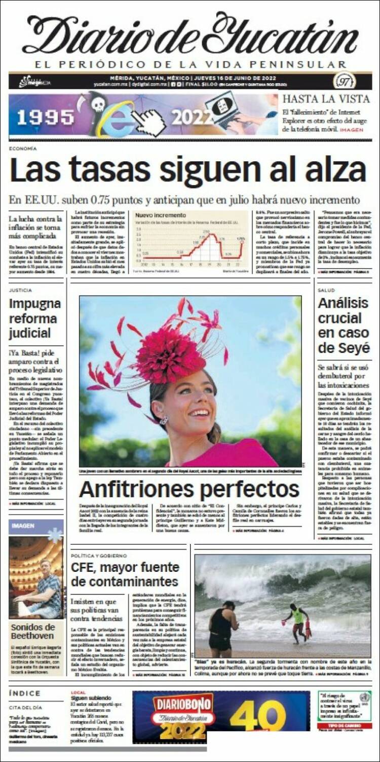 Portada de Diario de Yucatán (M&eacute;xico)