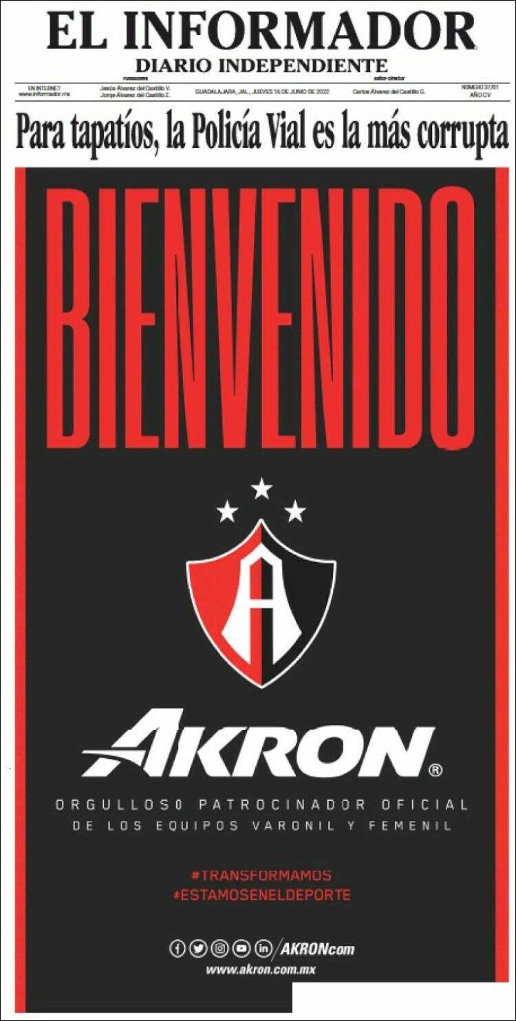 Portada de El Informador (M&eacute;xico)