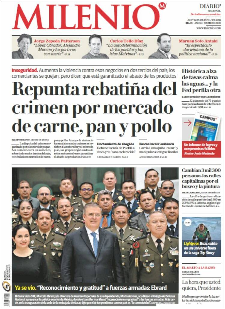 Portada de Milenio (M&eacute;xico)