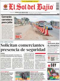 Portada de El Sol del Bajio (M&eacute;xico)