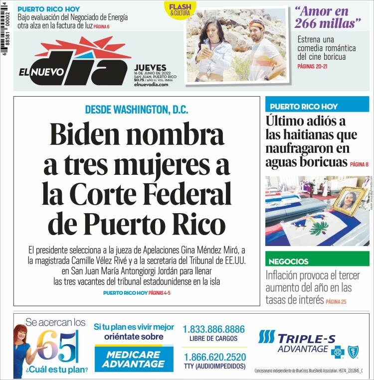 Portada de El Nuevo Día (Puerto Rico)