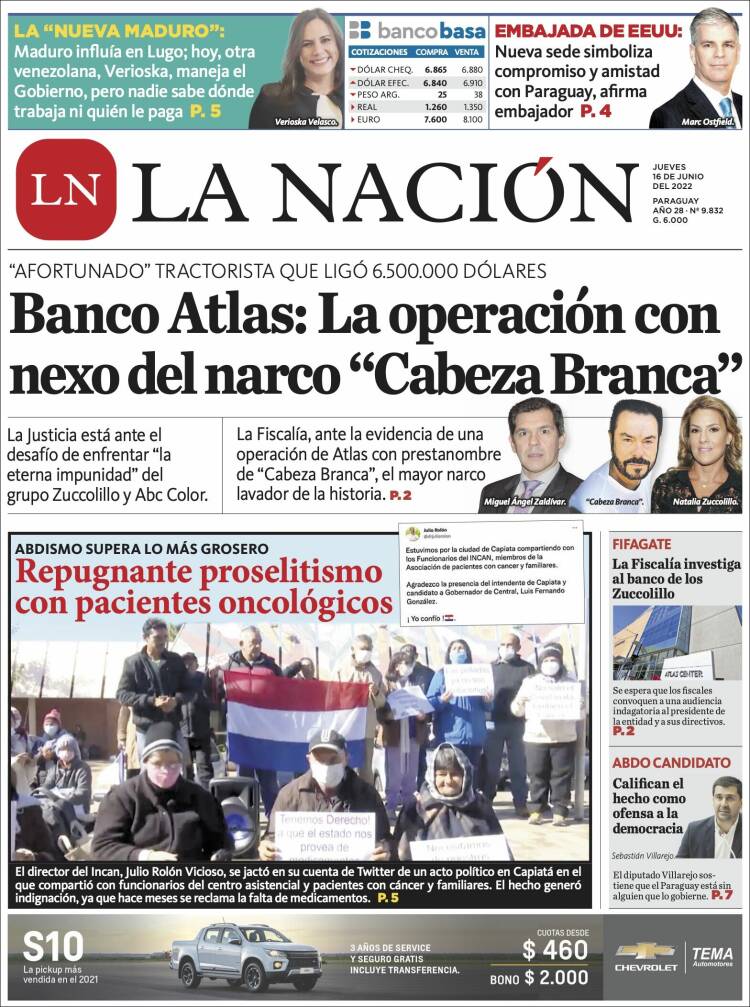 Portada de La Nación (Paraguay)