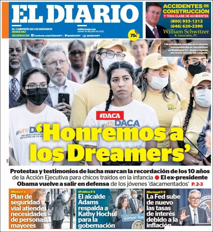 Portada de El Diario NY (USA)