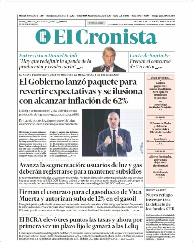 Portada de El Cronista Comercial (Argentina)