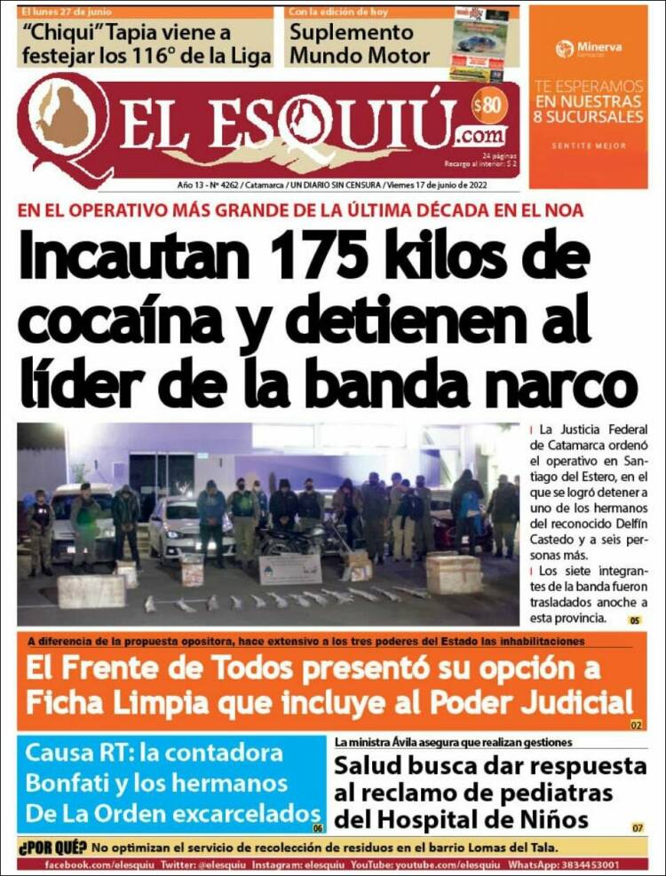 Portada de El Esquiu (Argentina)