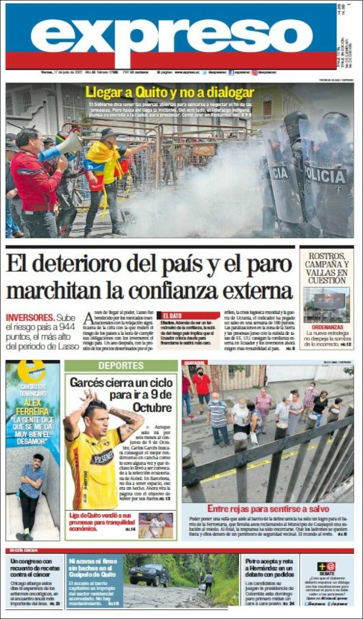 Portada de Expreso (Ecuador)