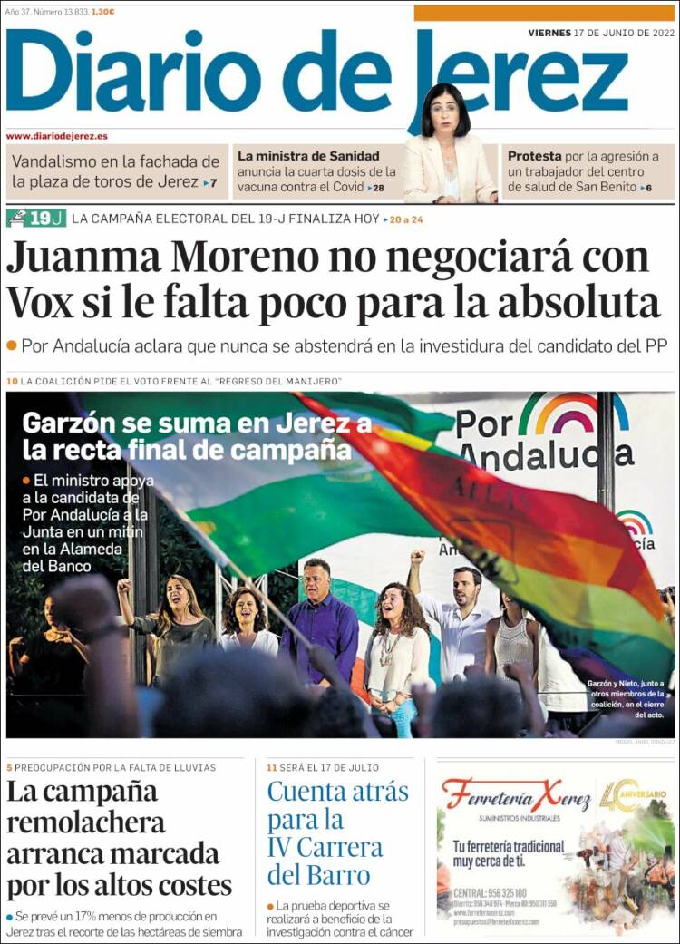 Portada de Diario de Jerez (España)