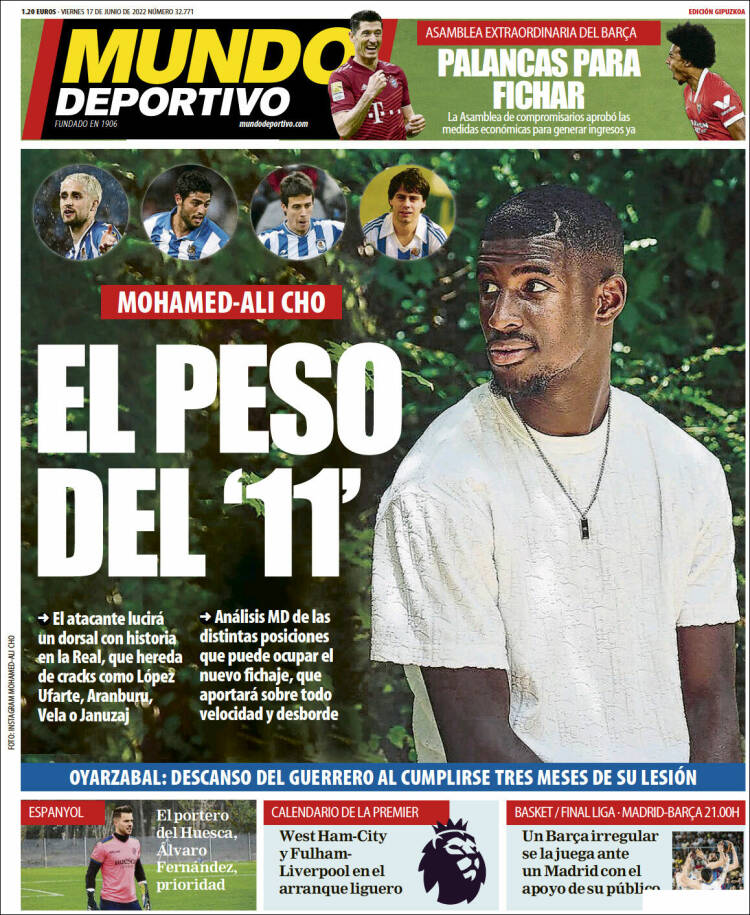 Portada de Mundo Deportivo Gipuzkoa (España)