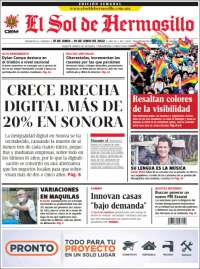 Portada de El Sol de Hermosillo (M&eacute;xico)